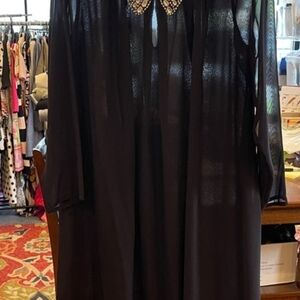 Victoria's Secret Black Sheer Dress  Beaded Collar. Size XL
